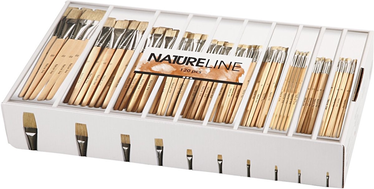 Nature Line kwasten,  00-22 , korte steel, 120div [HOB-10648]